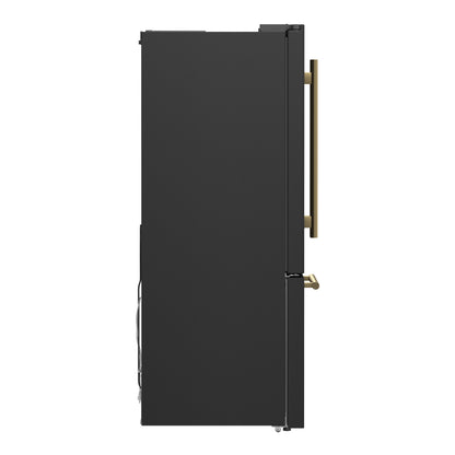 FORNO 2-Piece Black Kitchen Bundle - 30" Induction Range and 31" Bottom Freezer Refrigerator