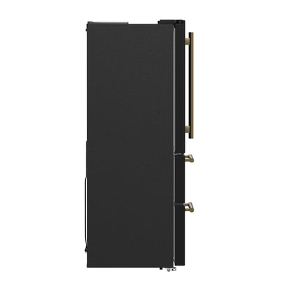 FORNO 2-Piece Black Kitchen Bundle - 30" Induction Range and 36" Bottom Freezer Refrigerator