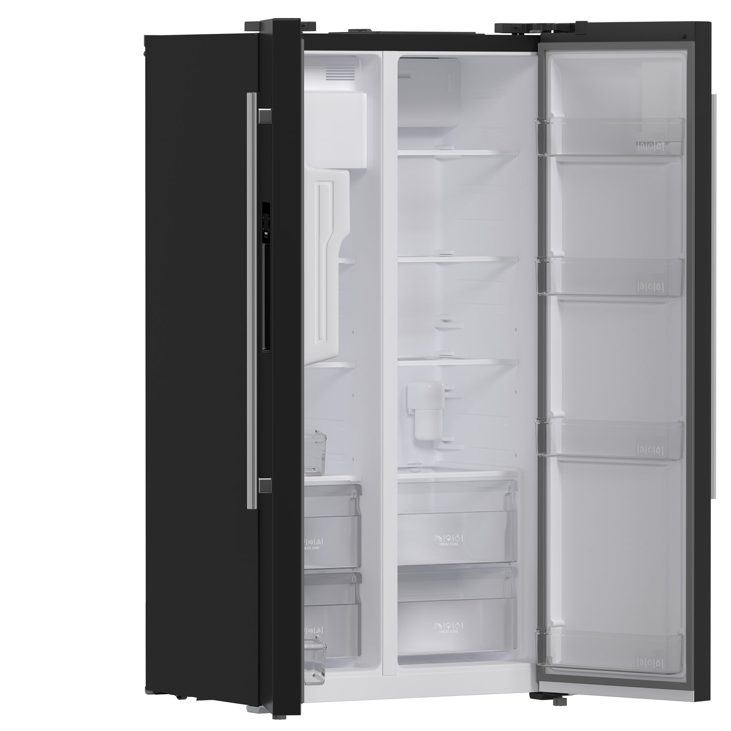 FORNO 2-Piece Black Kitchen Bundle - 30" Induction Range and 36" Bottom Freezer Refrigerator