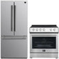 FORNO 2-Piece SS Kitchen Bundle - 30" Electric Range and 31" Bottom Freezer Refrigerator