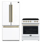FORNO 2-Piece White Kitchen Bundle - 30" Electric Range and 31" Bottom Freezer Refrigerator