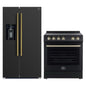 FORNO 2-Piece Black Kitchen Bundle - 30" Electric Range and 36" Bottom Freezer Refrigerator