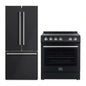 FORNO 2-Piece Black Kitchen Bundle - 30" Electric Range and 31" Bottom Freezer Refrigerator