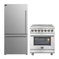 FORNO 2-Piece SS Kitchen Bundle - 30" Electric Range and 31" Bottom Freezer Refrigerator