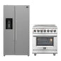 FORNO 2-Piece SS Kitchen Bundle - 30" Electric Range and 36" Bottom Freezer Refrigerator