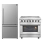 FORNO 2-Piece SS Kitchen Bundle - 36" Electric Range and 31" Bottom Freezer Refrigerator