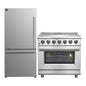 FORNO 2-Piece SS Kitchen Bundle - 36" Electric Range and 31" Bottom Freezer Refrigerator
