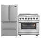 FORNO 2-Piece SS Kitchen Bundle - 36" Electric Range and 36" Bottom Freezer Refrigerator