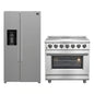 FORNO 2-Piece SS Kitchen Bundle - 36" Electric Range and 36" Bottom Freezer Refrigerator