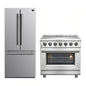 FORNO 2-Piece SS Kitchen Bundle - 36" Electric Range and 31" Bottom Freezer Refrigerator