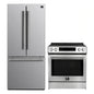 FORNO 2-Piece SS Kitchen Bundle - 30" Induction Range and 31" Bottom Freezer Refrigerator
