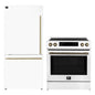 FORNO 2-Piece White Kitchen Bundle - 30" Induction Range and 31" Bottom Freezer Refrigerator