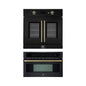 FORNO 2-Piece Kitchen Bundle - 30" Black Single Wall Oven (1333-30), 30" Black Microwave (3093-30)