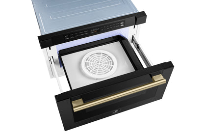 Forno Capoliveri Espresso 24-Inch Microwave Drawer, Black, 1.2 cu.ft, 1500 Watts, Built-In, Touch Control LCD Display, Auto-Touch Open/Close, 11 Power Levels, Sensor Cooking