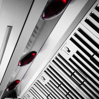 Savona 60-Inch Wall Mount Range Hood, Baffle Filters & Backsplash, Heating Lamps