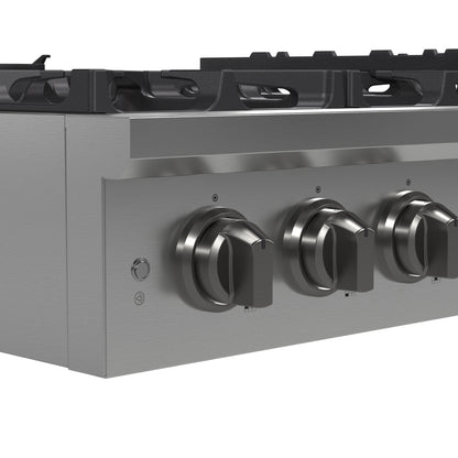 Forno Spezia Alta Qualita 36-Inch Pro-Style Gas Rangetop, Stainless Steel, 6 Sealed Burners, Continuous Cast Iron Grates, High Heat Output
