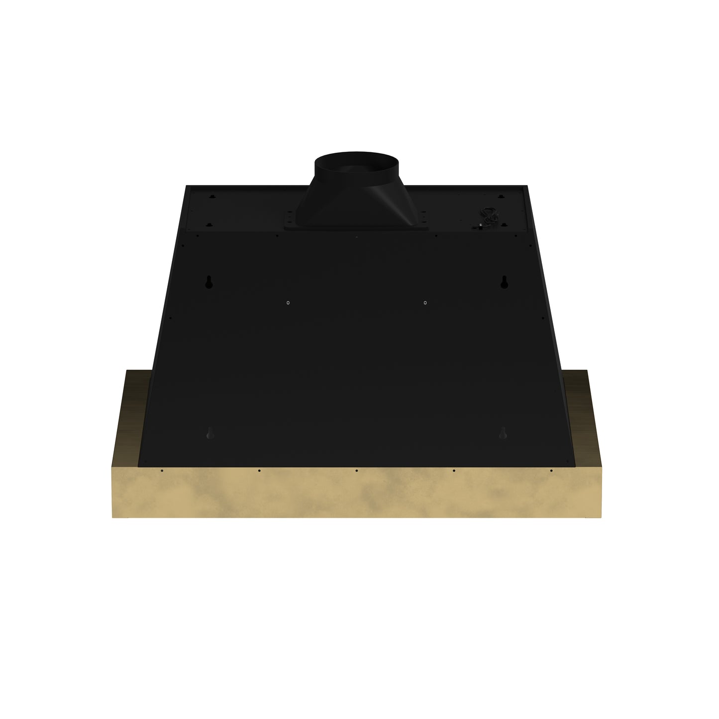 Forno Vittorio 36-Inch Wall Mount Range Hood, Black with Antique Brass Trim, 424 CFM Airflow, Dishwasher-Safe Baffle Filters, Remote Control, 3-Speed Fan, Bright LED Lighting.