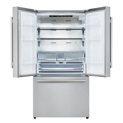 Forno Aosta 36-Inch French Door Refrigerator, Stainless Steel, 22.4 cu.ft, External Water Dispenser, Automatic Ice Maker, ENERGY STAR Certified