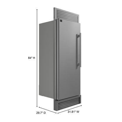 Forno Maderno 28" Built-In Convertible Refrigerator, 13.6 cu.ft. Left Swing with Decorative Grill - 32" Wide