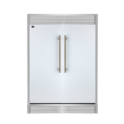 Forno Maderno 2-28-Inch Wide Convertible Refrigerator/Freezer in White, Decorative Trim, 27.2 cu.ft, 84-Inch High, ENERGY STAR Certified