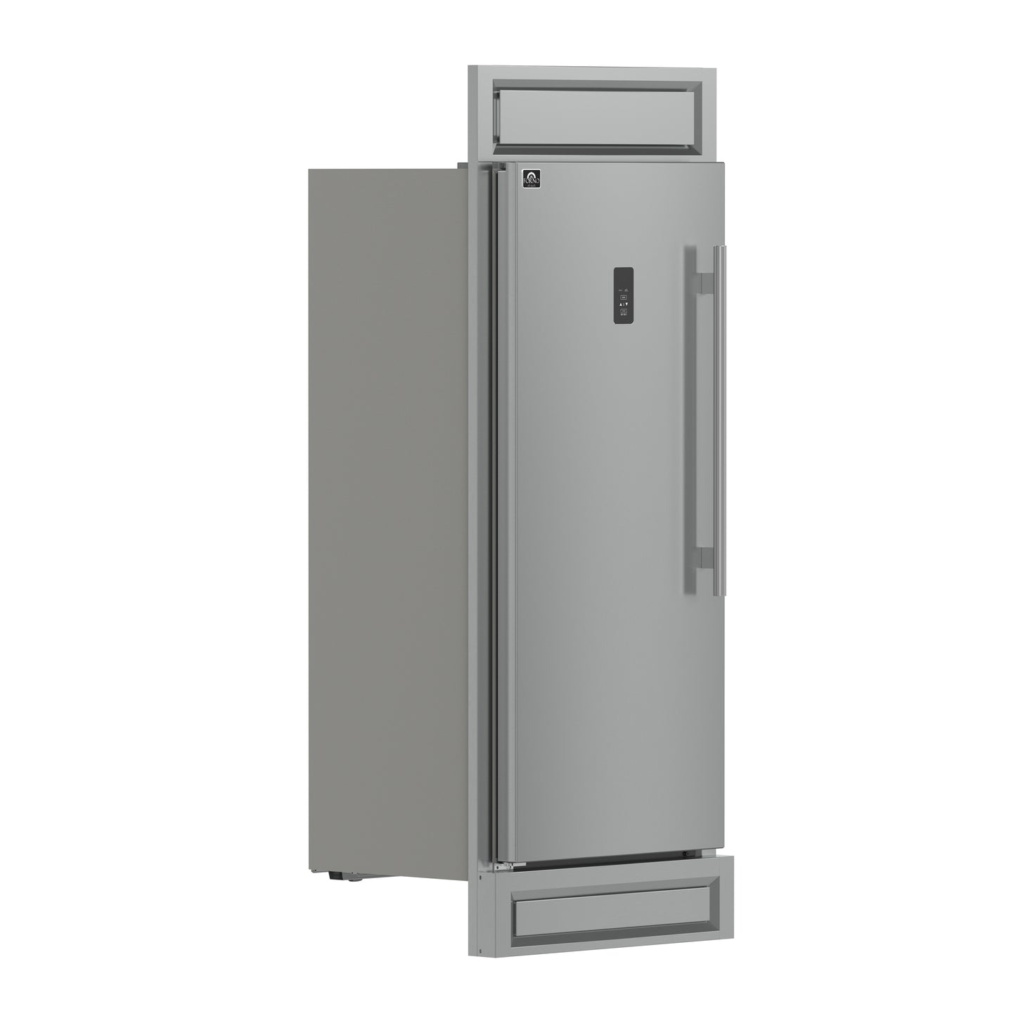 Forno Fortezza 32 Inch Left-Swing Freezer with Trim Kit, Stainless Steel, with Automatic Ice Maker