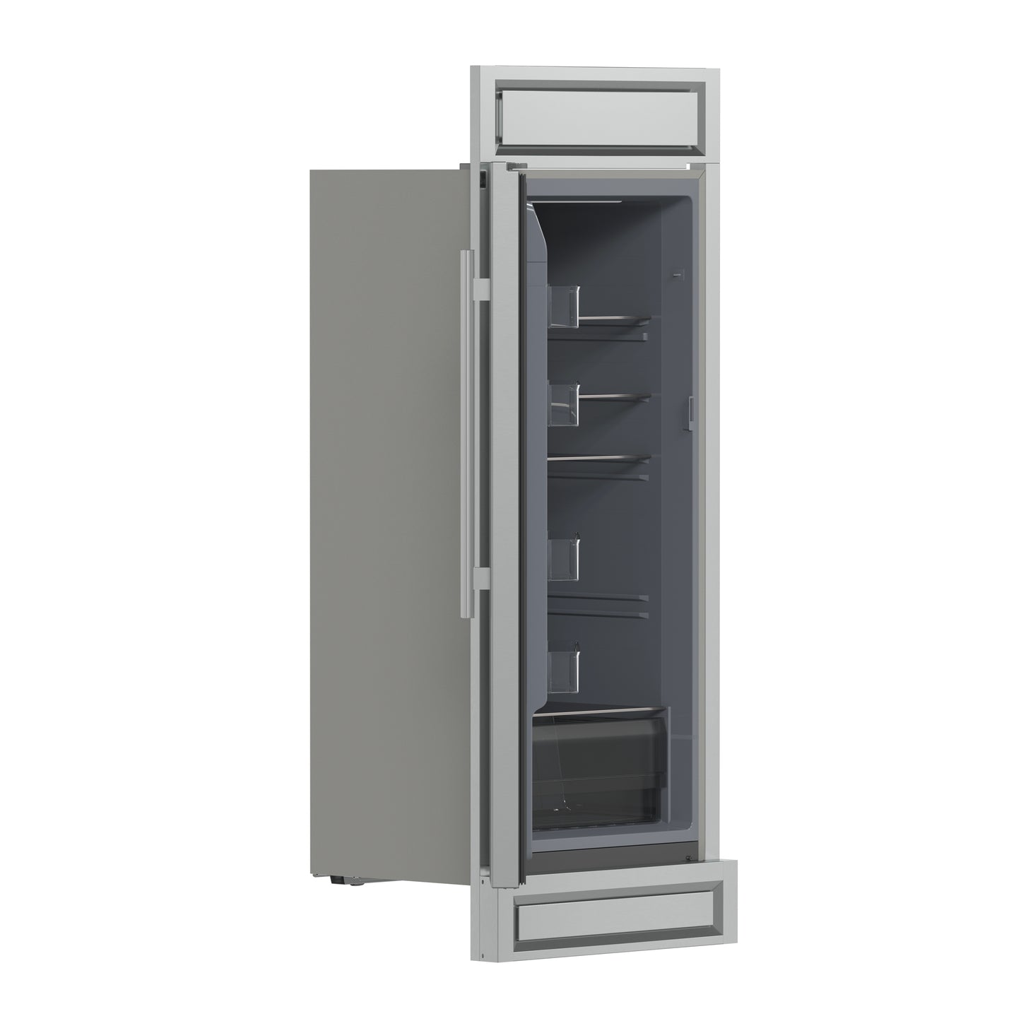 Forno Fortezza 32 Inch Left-Swing Freezer with Trim Kit, Stainless Steel, with Automatic Ice Maker