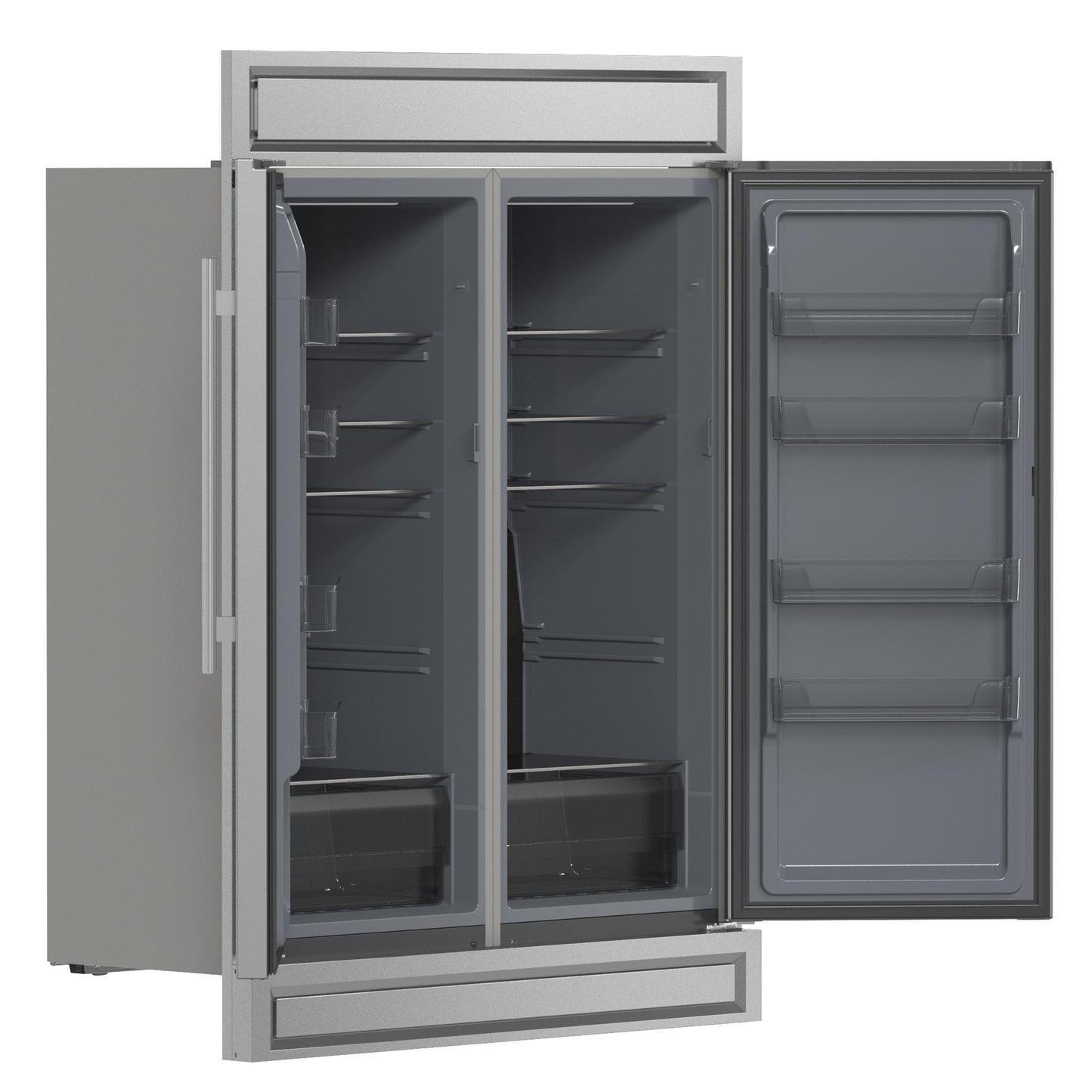 Forno Fortezza 60 Inch Convertible Refrigerator/Freezer with Modern Trim Kit, Stainless Steel, Total No Frost, with Automatic Ice Maker
