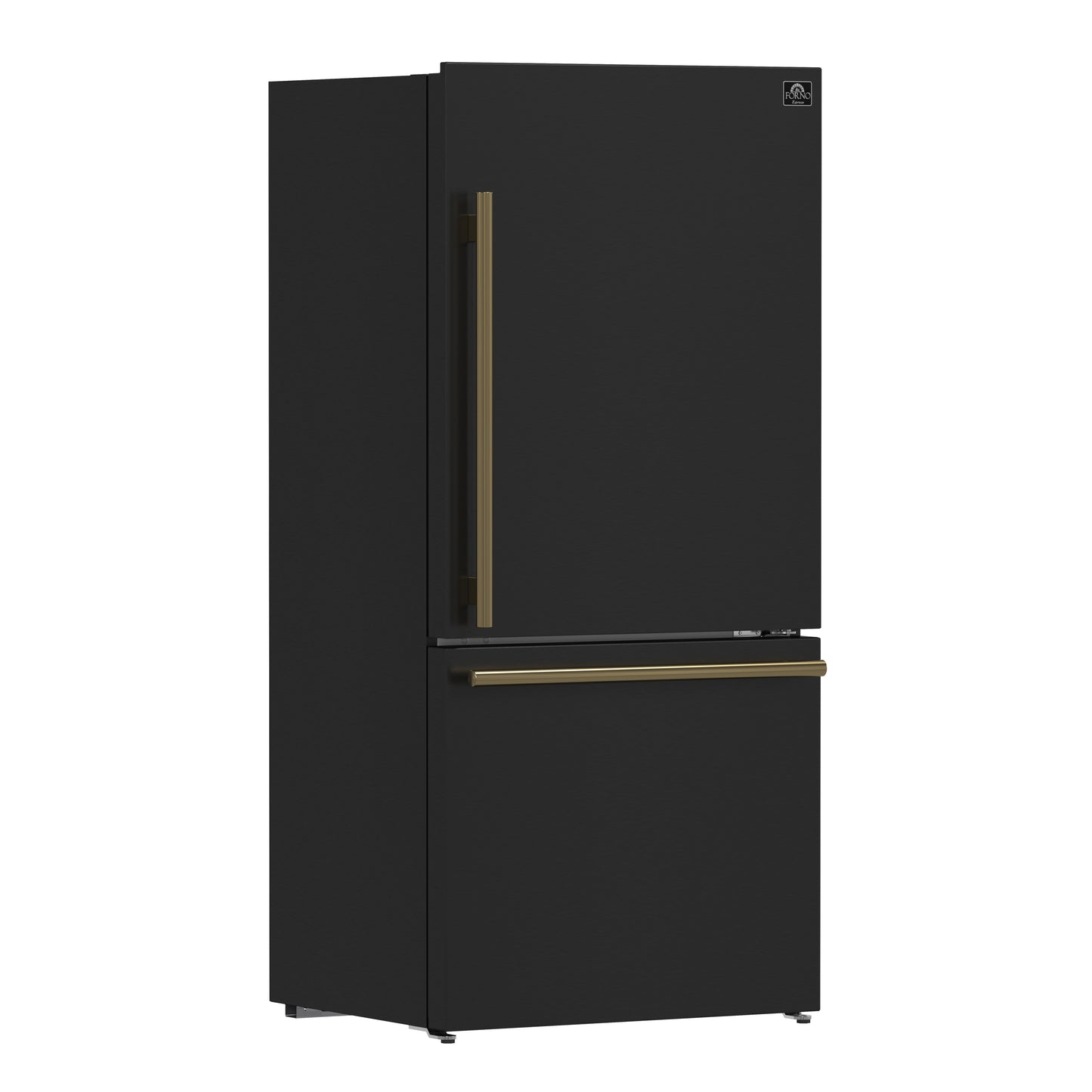 FORNO 2-Piece Black Kitchen Bundle - 30" Induction Range and 31" Bottom Freezer Refrigerator