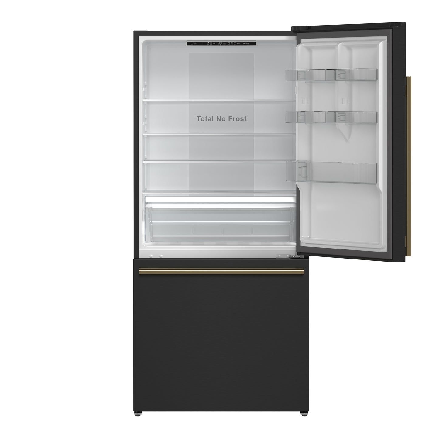 FORNO 2-Piece Black Kitchen Bundle - 30" Induction Range and 31" Bottom Freezer Refrigerator