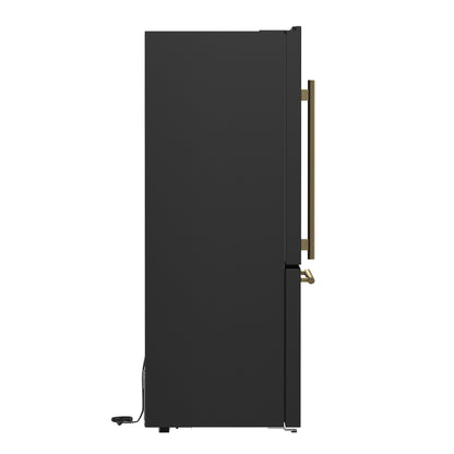 FORNO 2-Piece Black Kitchen Bundle - 30" Induction Range and 31" Bottom Freezer Refrigerator