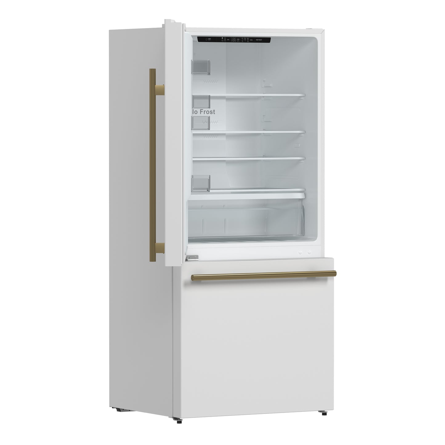 FORNO 2-Piece White Kitchen Bundle - 30" Induction Range and 31" Bottom Freezer Refrigerator