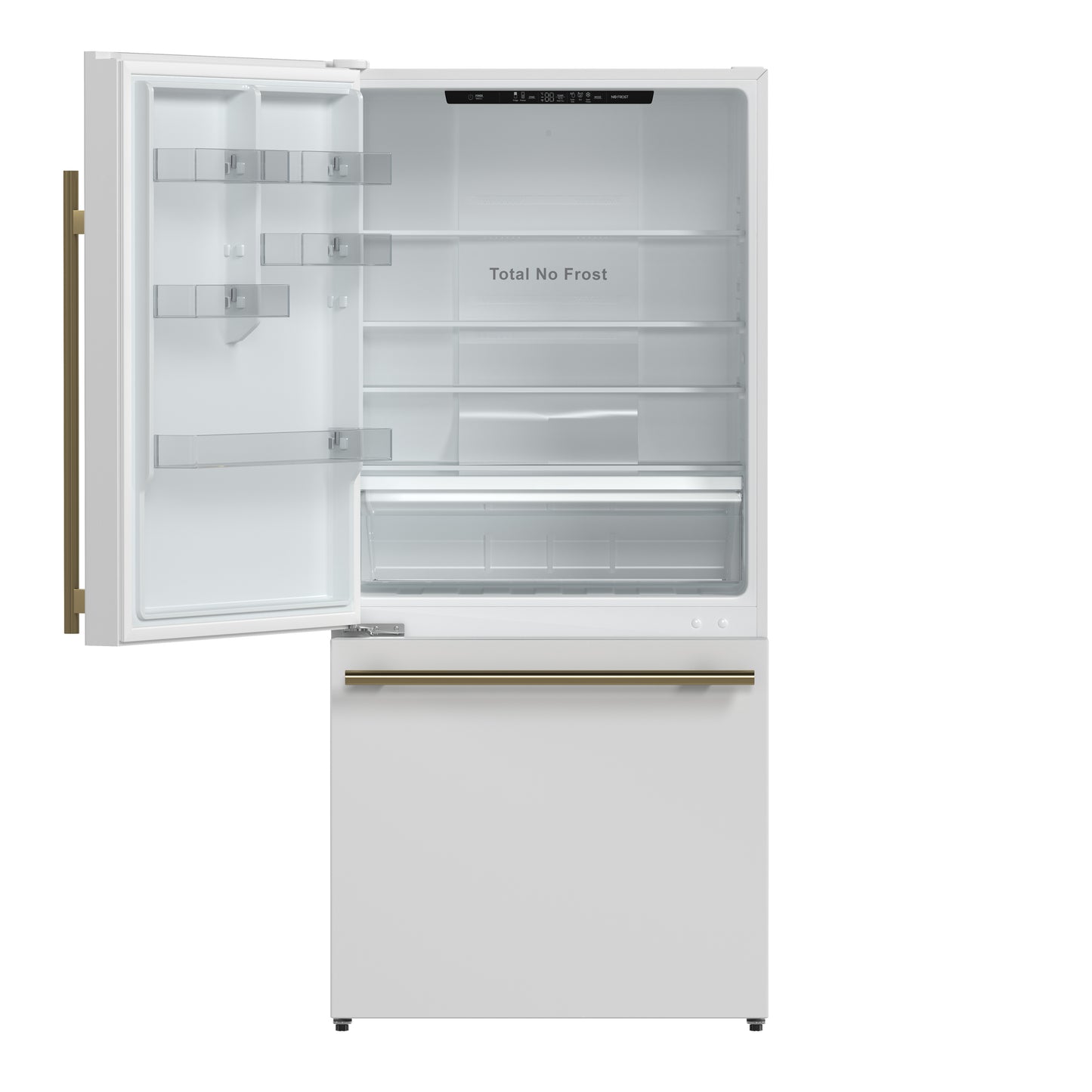 FORNO 2-Piece White Kitchen Bundle - 30" Induction Range and 31" Bottom Freezer Refrigerator