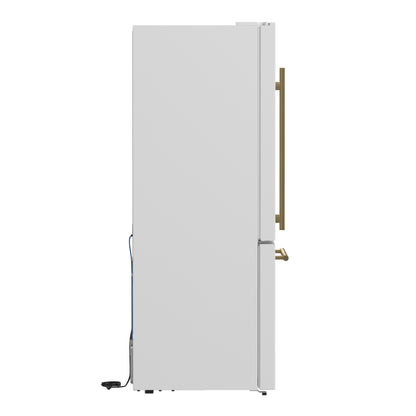 FORNO 2-Piece White Kitchen Bundle - 30" Induction Range and 31" Bottom Freezer Refrigerator