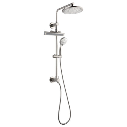 Forno Acqua AcquaFALL Shower, Brushed Nickel Finish, Overhead Rainfall Shower, Handheld Shower Head, Body Jets, 2.5 GPM Flow Rate