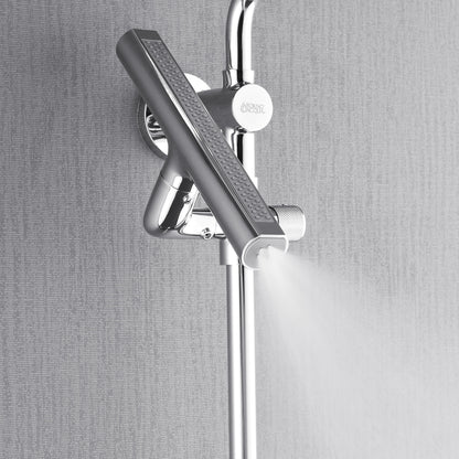 Forno Acqua AcquaFALL Shower, Polished Stainless Steel Finish, Overhead Rainfall Shower, Handheld Shower Head, Body Jets, 1.8 GPM Flow Rate