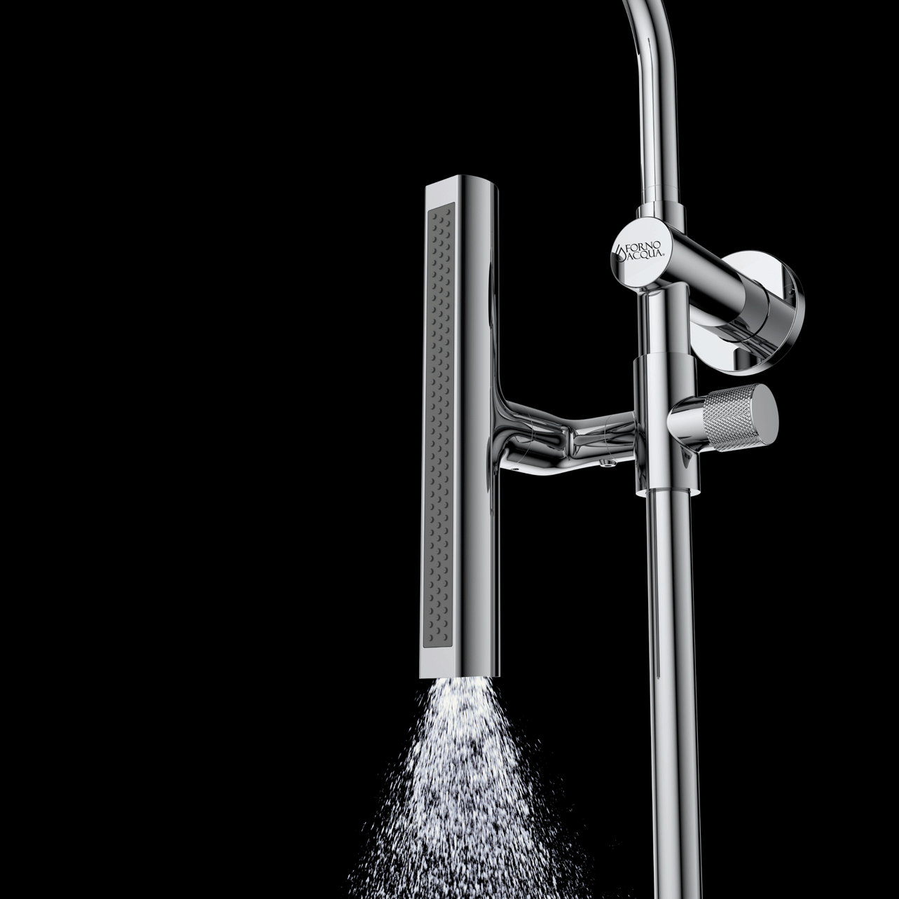Forno Acqua AcquaFALL Shower, Brushed Nickel Finish, Overhead Rainfall Shower, Handheld Shower Head, Body Jets, 2.5 GPM Flow Rate