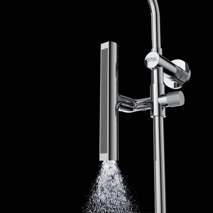 Forno Acqua AcquaFALL Shower, Brushed Nickel Finish, Overhead Rainfall Shower, Handheld Shower Head, Body Jets, 2.5 GPM Flow Rate