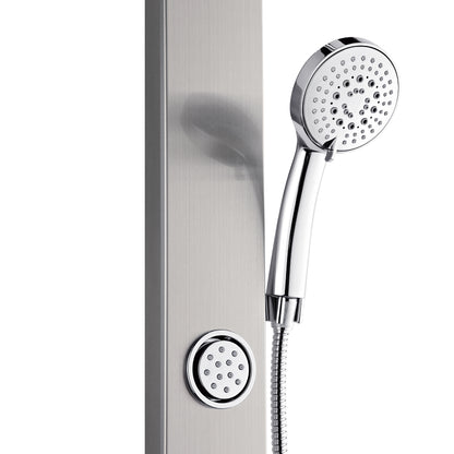 Forno Acqua AcquaSPA Shower Panel in Stainless Steel, Overhead Rainfall Shower, Handheld Shower Head, Body Jets, 1.8 GPM Flow Rate
