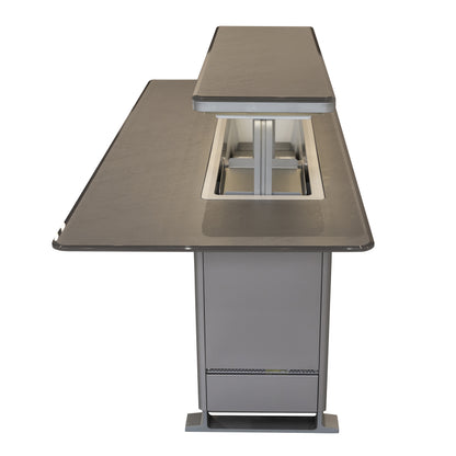 Elevato Smart Bar Table, Sandstone Black, 5.3 cu.ft fridge and freezer with Bluetooth control