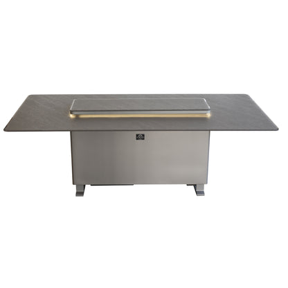 Cinetico Smart Dining Table, Sandstone Black, 5.3 cu.ft fridge and freezer with Bluetooth control
