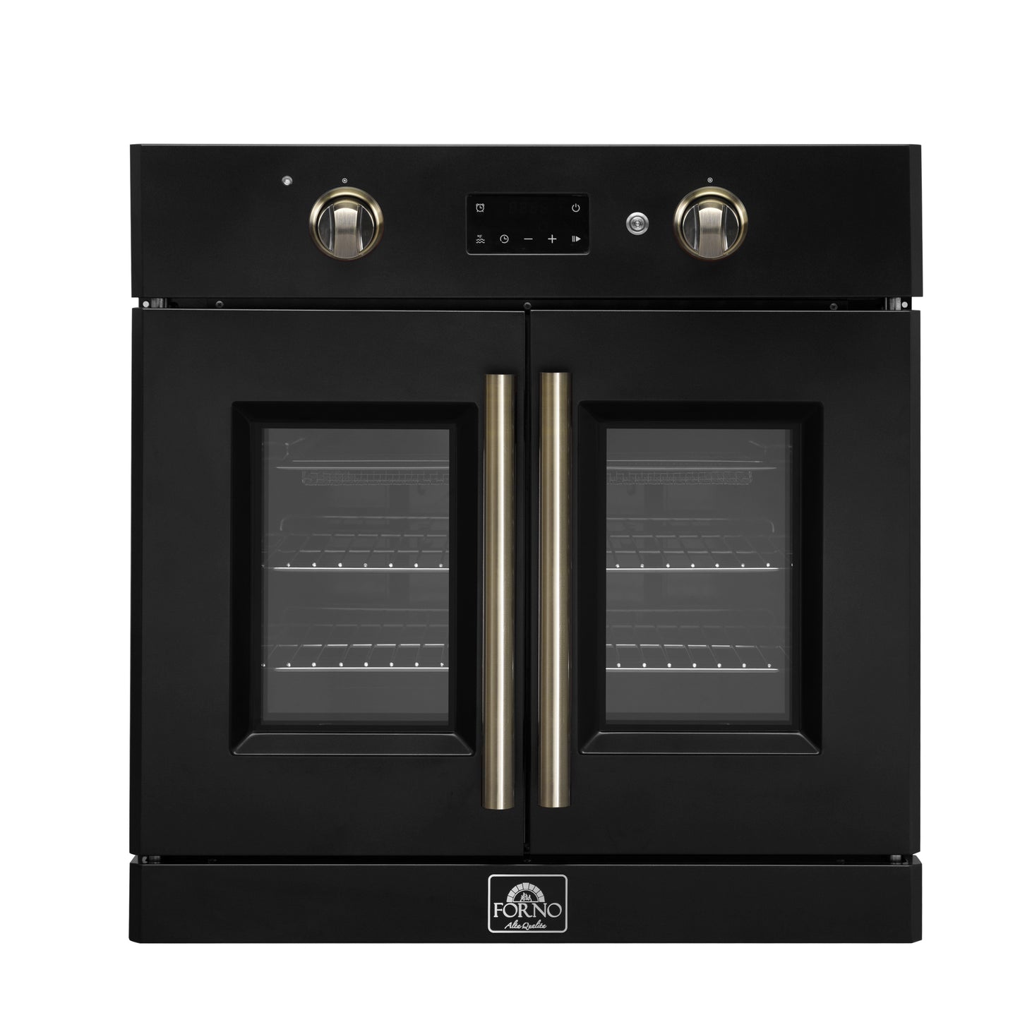 FORNO 2-Piece Kitchen Bundle - 30" Black Single Wall Oven (1333-30), 30" Black Microwave (3093-30)