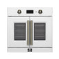 Forno Asti 30-Inch French Door Electric Wall Oven in White & Antique Brass, 3.68 cu. ft. True Convection, 3,600W, Air Fry, Sous Vide, Self-Clean